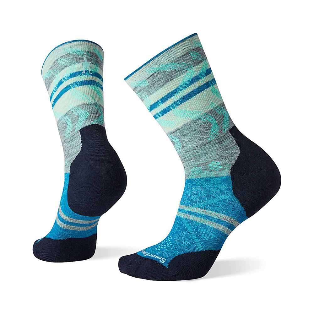 The North Face Socks Womens Australia - The North Face Smartwool Phd Run Light Elite Pattern Crew Li